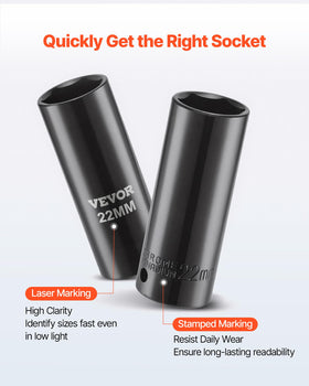 VEVOR CR-V steel with black phosphate coating enhances durability and corrosion resistance.