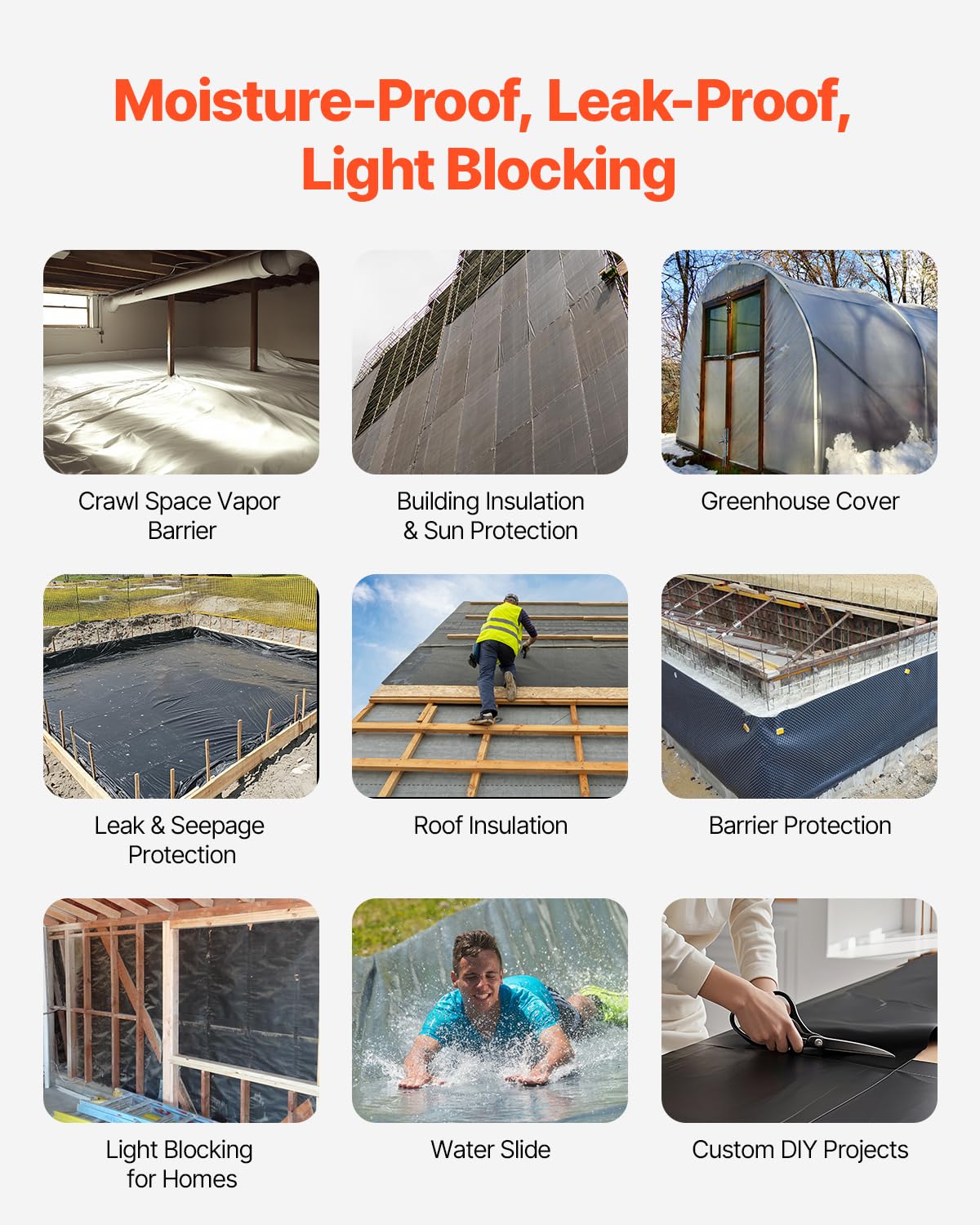 VEVOR crawl space vapor barrier reducing moisture exposure