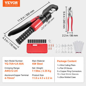 Includes cutter, gloves, terminals, heat shrink, case