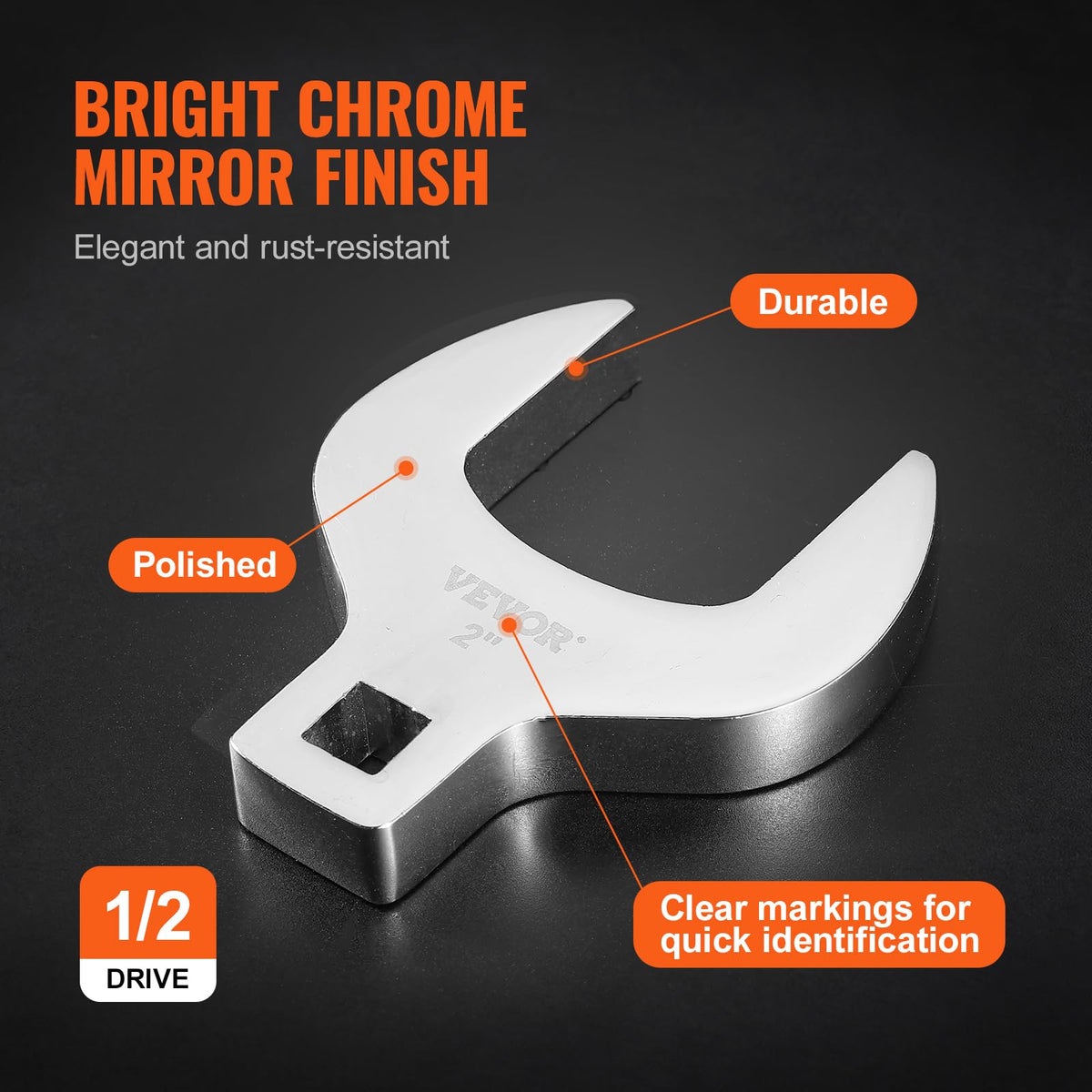 VEVOR crowfoot wrench set 40cr-steel body for long-term durability
