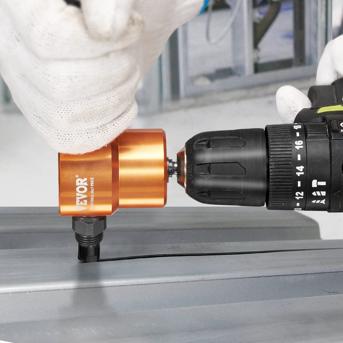 VEVOR curved and straight cutting demonstration in metalworking projects.