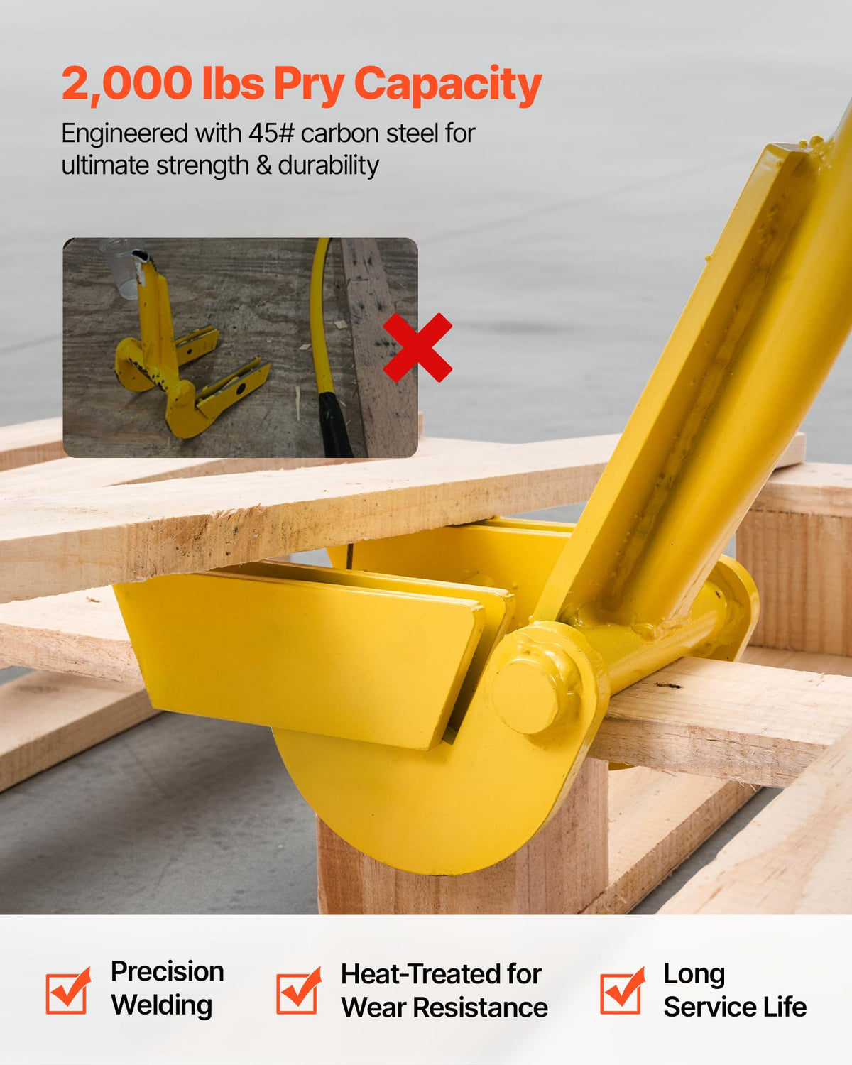 Deck-board removal tool designed for quick, versatile pallet work