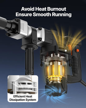 VEVOR Demolition Jack Hammer efficient cooling system during heavy work