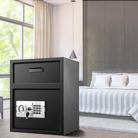 VEVOR depository safe deposit slot demonstrates easy secure drops of cash and documents.