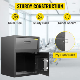 VEVOR depository safe electronic lock enables dual codes for authorized users.