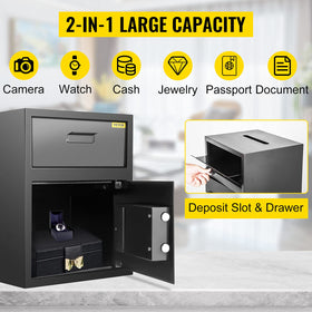 VEVOR depository safe pry-proof bolts bolster theft protection.
