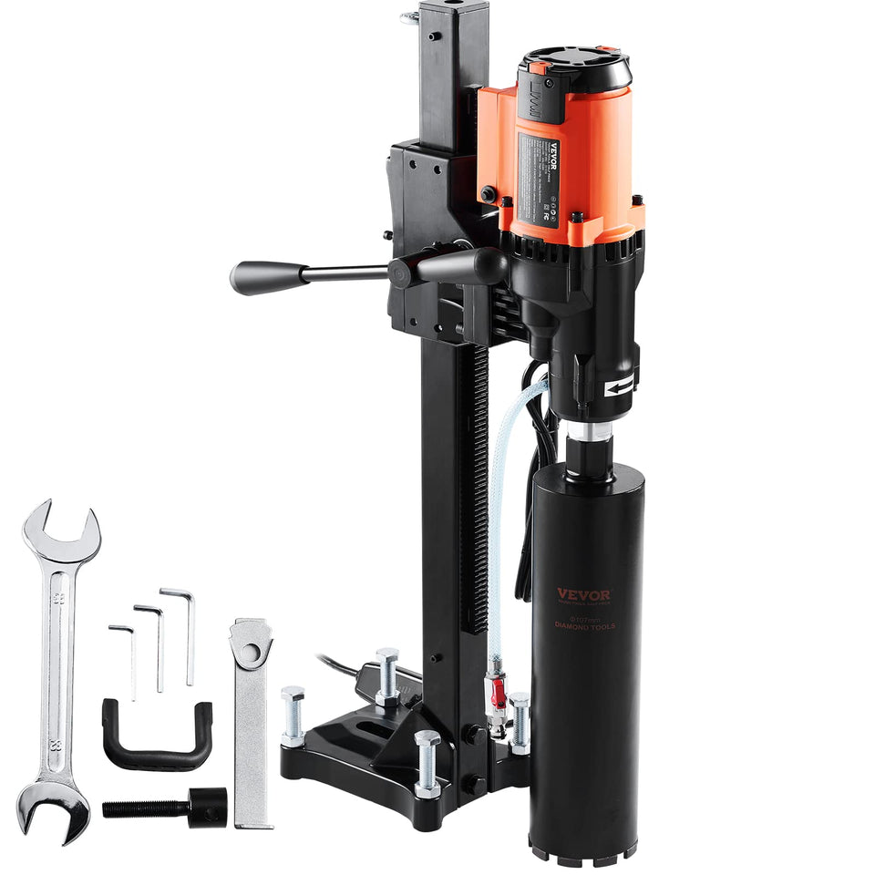 VEVOR Diamond Core Drill 8in wet-dry setup for precise bore in concrete and stone