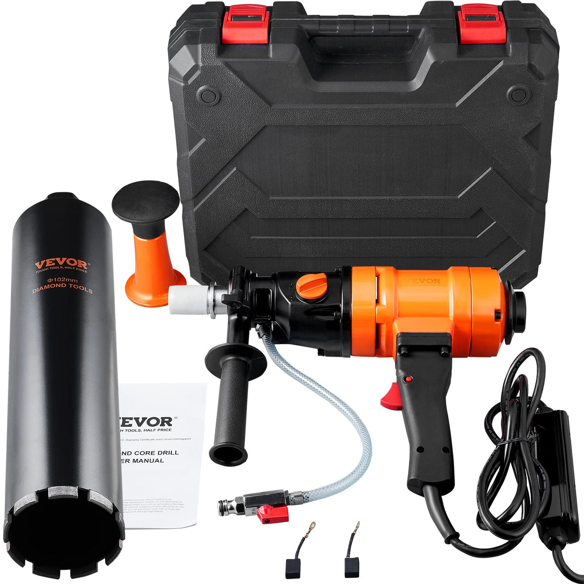 VEVOR Diamond Core Drilling Machine front view showing compact handheld design and controls
