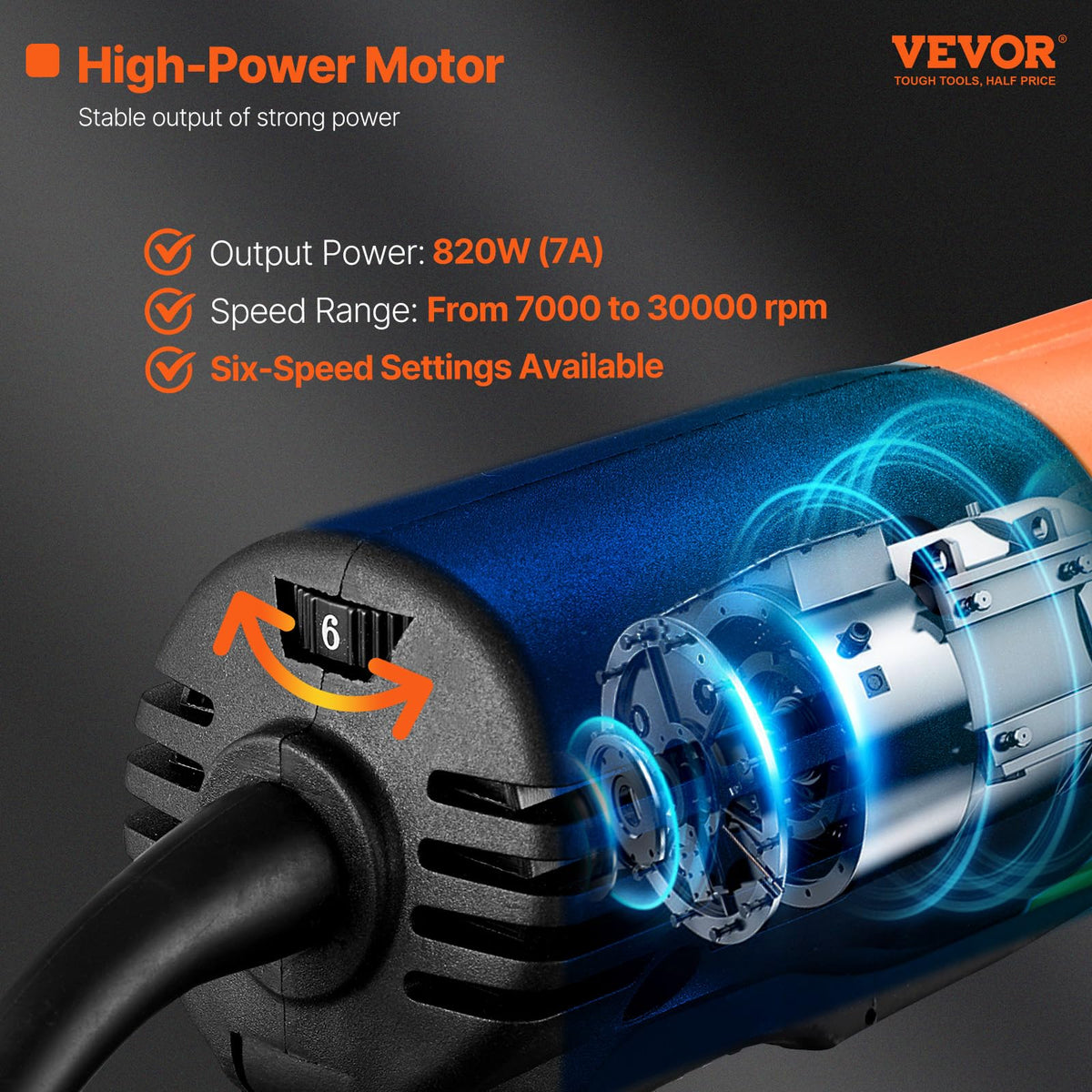 VEVOR die grinder with 1/8-inch collet conversion enabling precision shaping