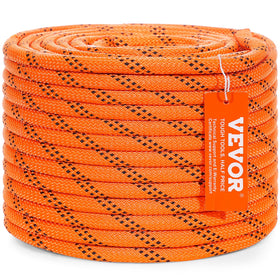 VEVOR double-braided rope 120ft in orange and black for versatile outdoor use.