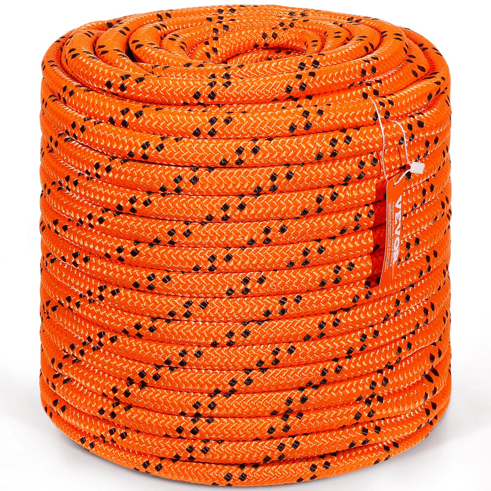 VEVOR double braided rope 3/4 in offers rugged durability for heavy-duty outdoor rigging.