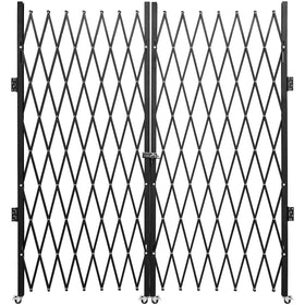VEVOR double folding security gate 85h demonstrates sturdy 3/4" channel steel for durable protection.