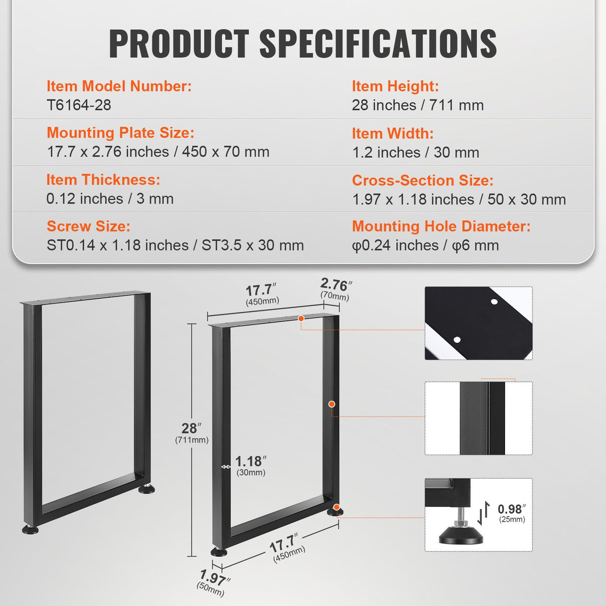 VEVOR protective double packaging reduces risk of shipping damage.