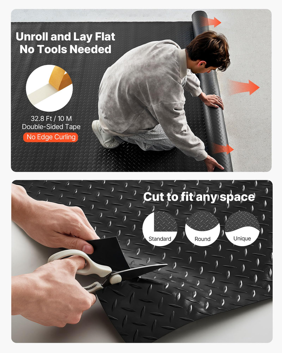 VEVOR included double-sided tape ensures strong adhesion for secure setup.