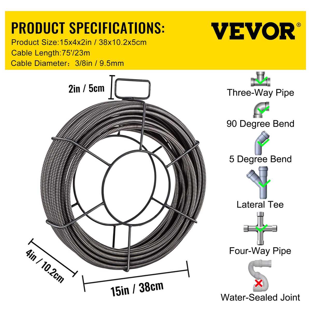 VEVOR female slotted end simplifies blade attachment on site.
