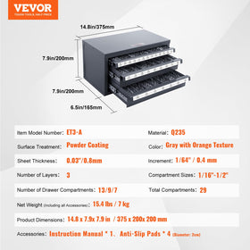 VEVOR drill bit disposer cabinet 29 compartments for jobber bits.