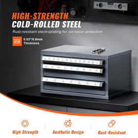 VEVOR drill bit disposer cabinet steel construction for durable, rust-proof storage.