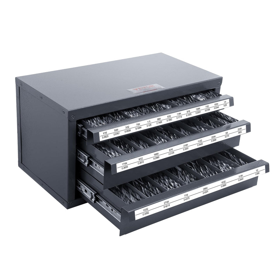 VEVOR drill bit disposer cabinet with three drawers for quick access.