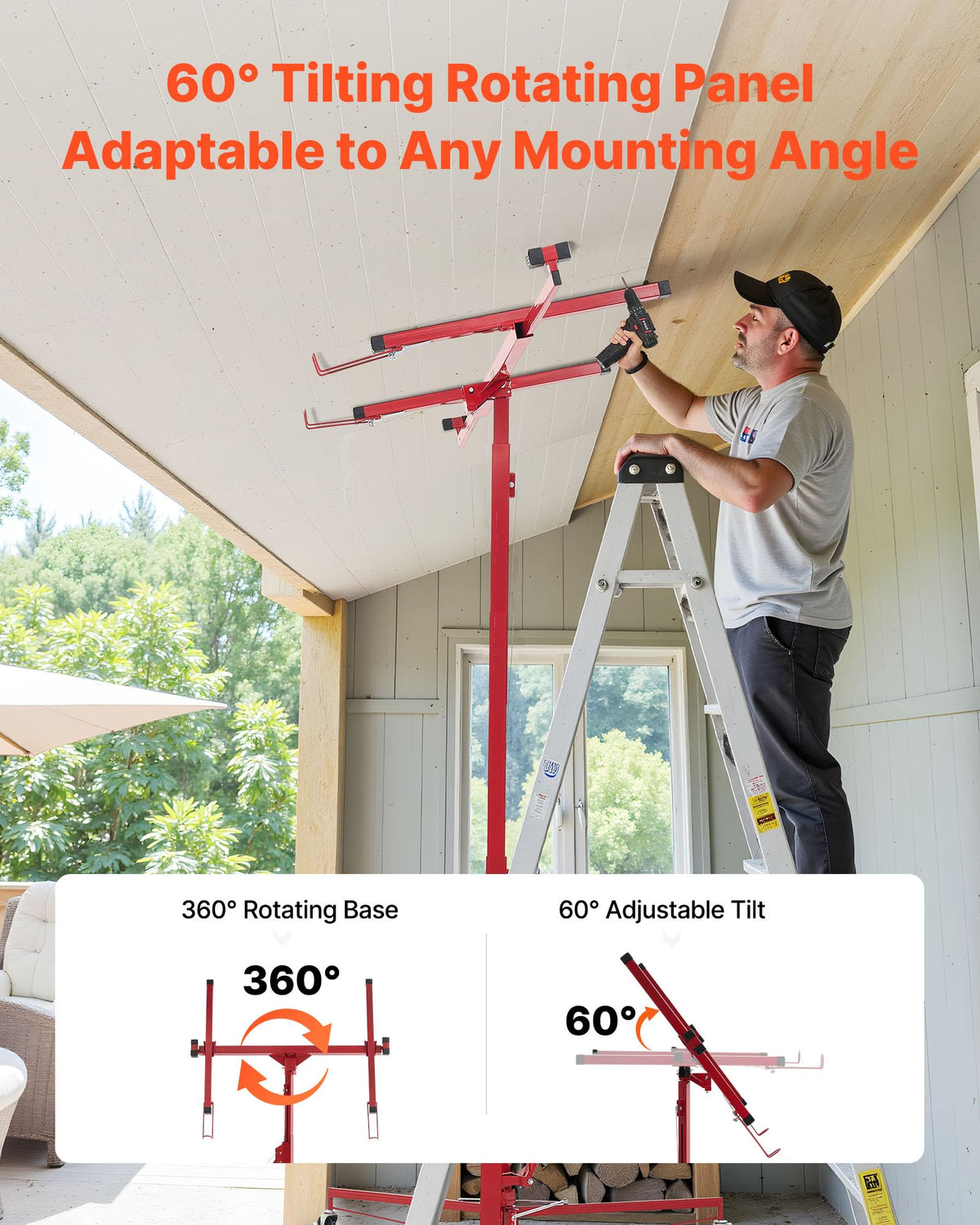 VEVOR wide tripod base for stable support during lifts