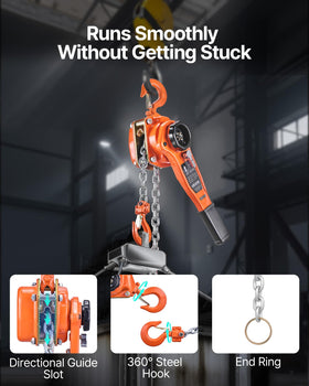 VEVOR dual pawl brake hoist providing precise, controlled lifting.