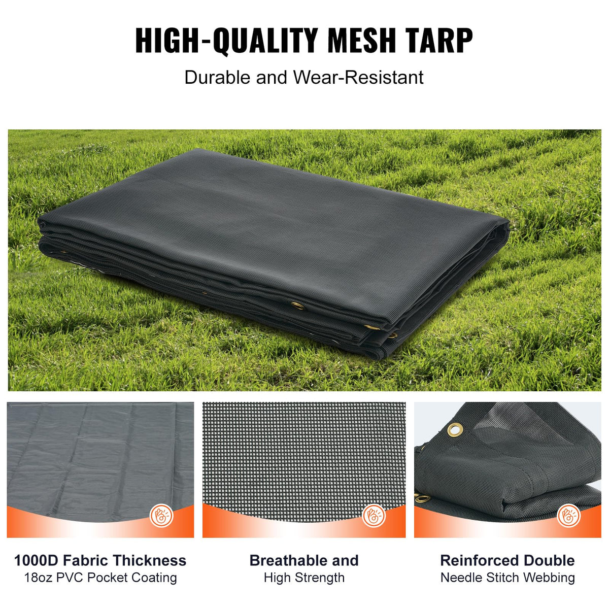 VEVOR dump truck mesh tarp back pocket for securing sails