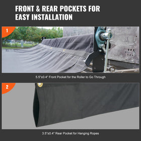 VEVOR heavy-duty tarp with reinforced double-stitched hems