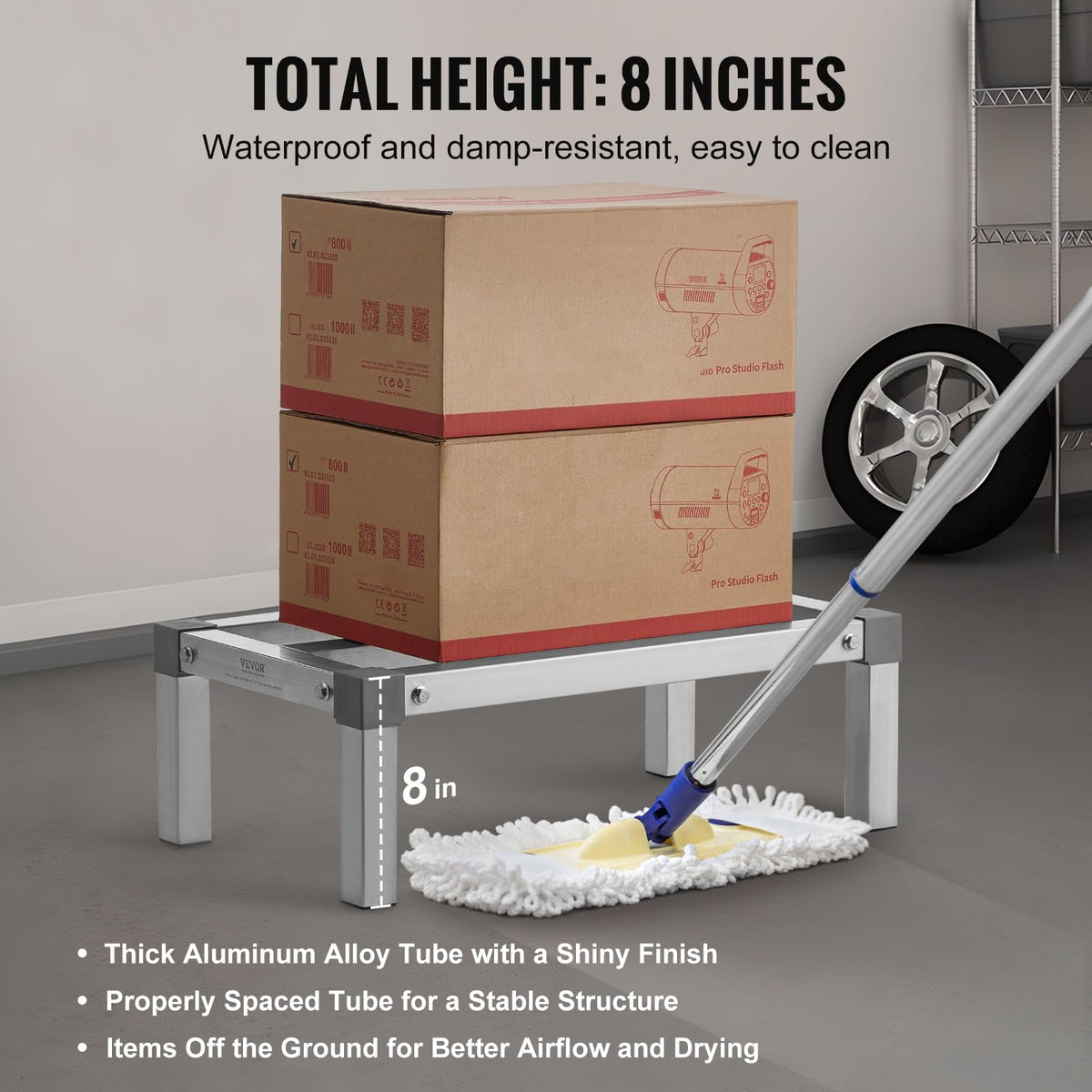 VEVOR dunnage rack supports 1000 lbs for heavy-duty storage