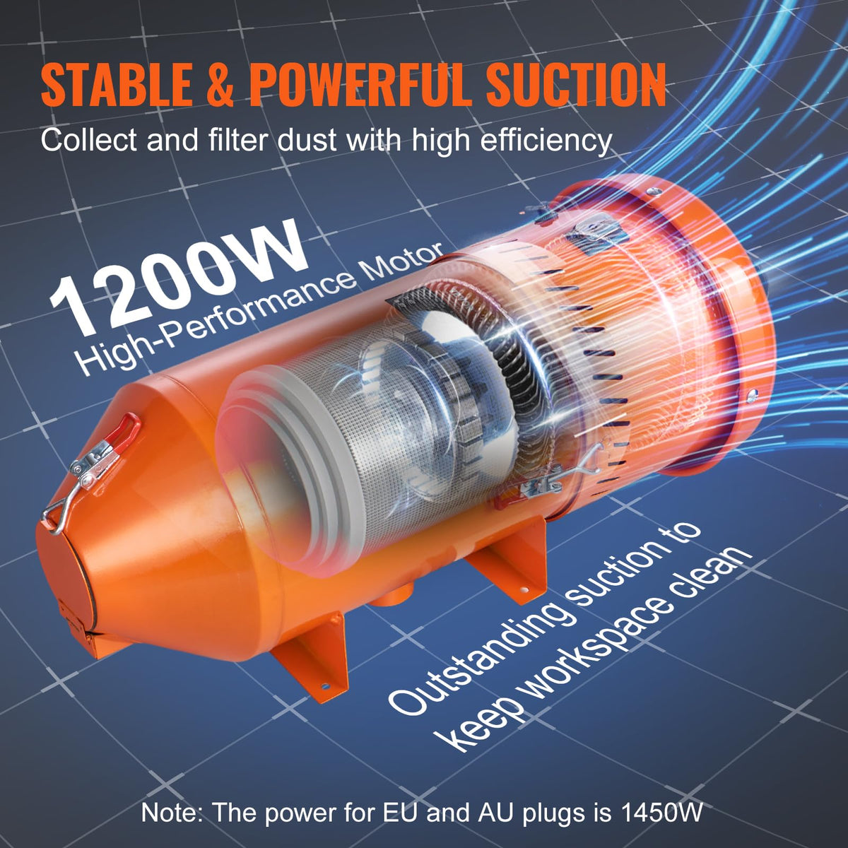 VEVOR universal-fit 2-inch inlet enables cabinet compatibility and easy setup.