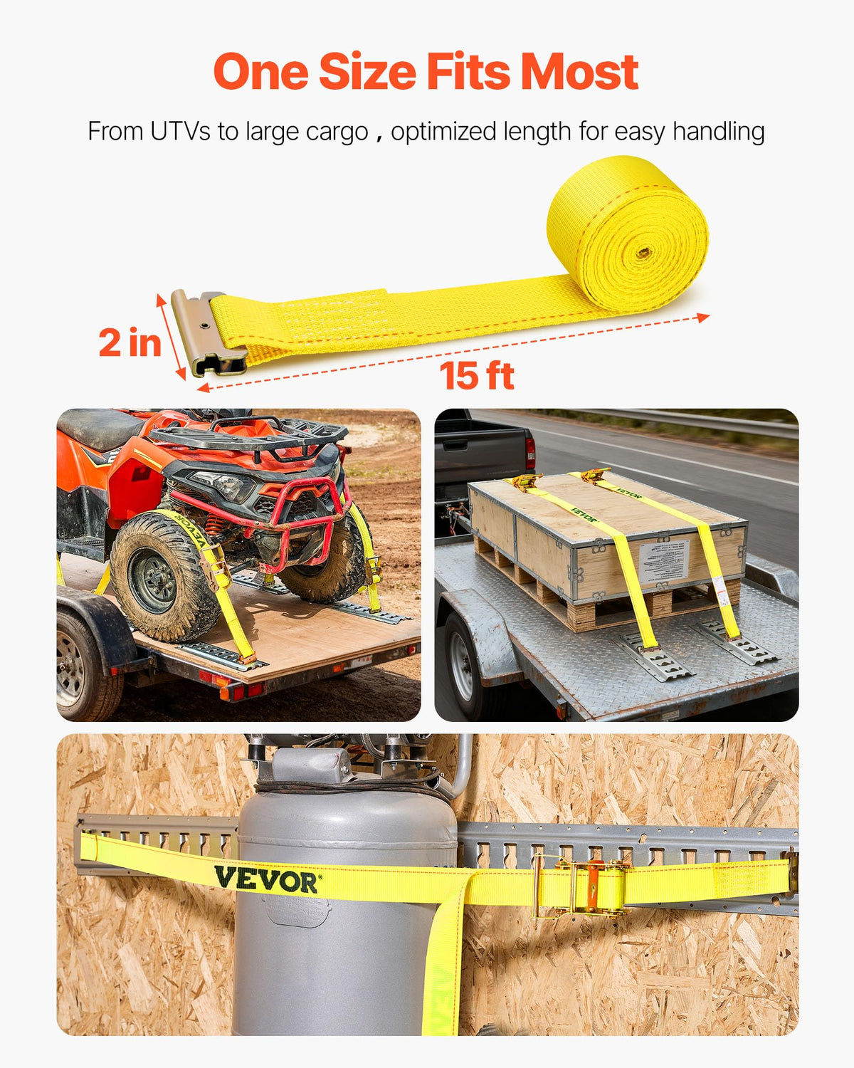 VEVOR E-Track strap in truck bed demonstrates reliable cargo restraint