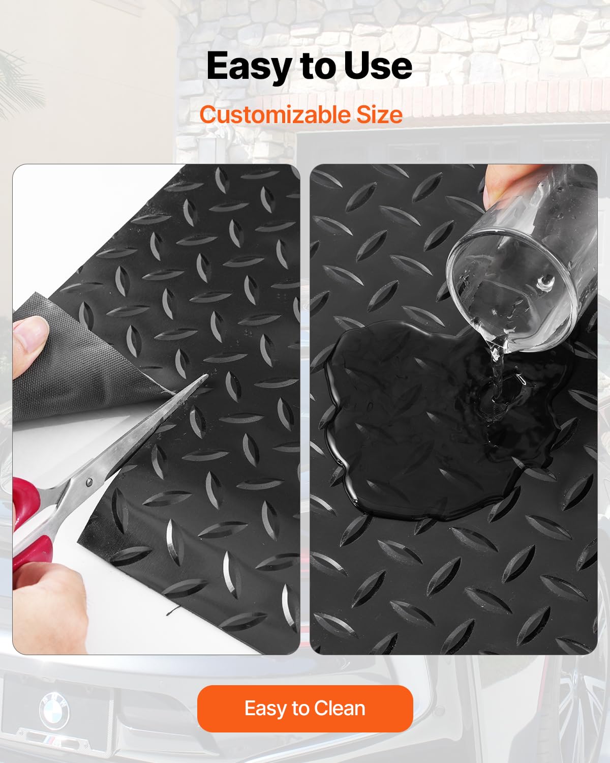VEVOR easy-install garage mat simplifies setup for quick use.