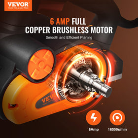 VEVOR electric hand planer shows 3-1/4 inch cut width for faster stock removal.