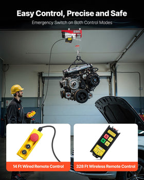 Braided steel cable on the VEVOR hoist for added stability during lifts