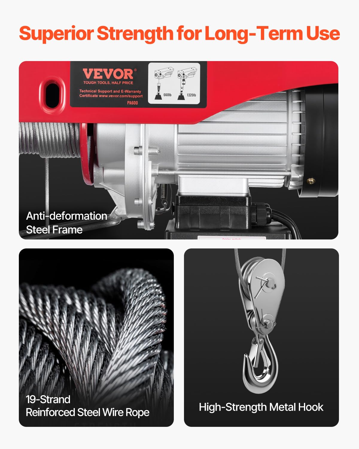 Ceiling or beam mounting setup for the VEVOR hoist installation