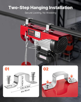 Dual-line lift mode on the VEVOR hoist showing higher capacity tasks