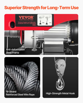 VEVOR metal hook and rope provide secure loads