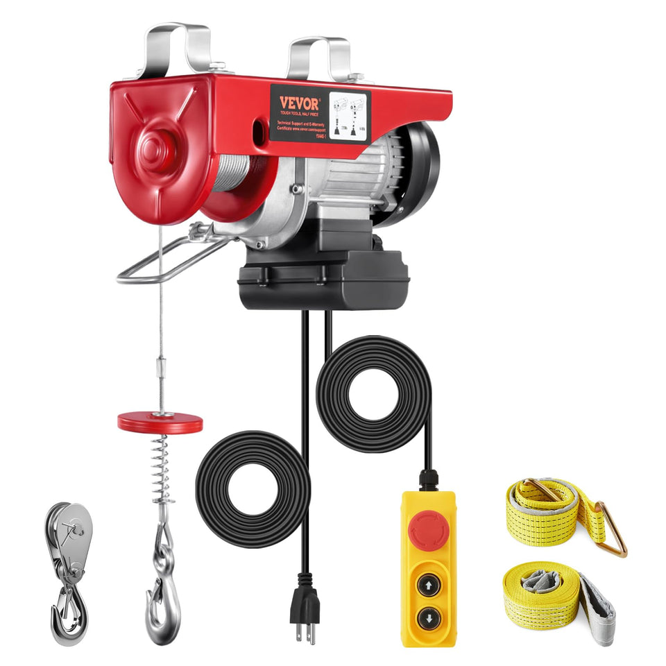 VEVOR electric hoist with 14ft remote for ceiling-mounted lifting