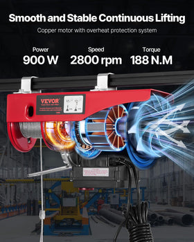 Durable steel body of the VEVOR hoist resisting deformation under heavy loads