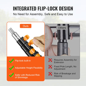 VEVOR extension pole non-slip foam handle provides comfortable grip.