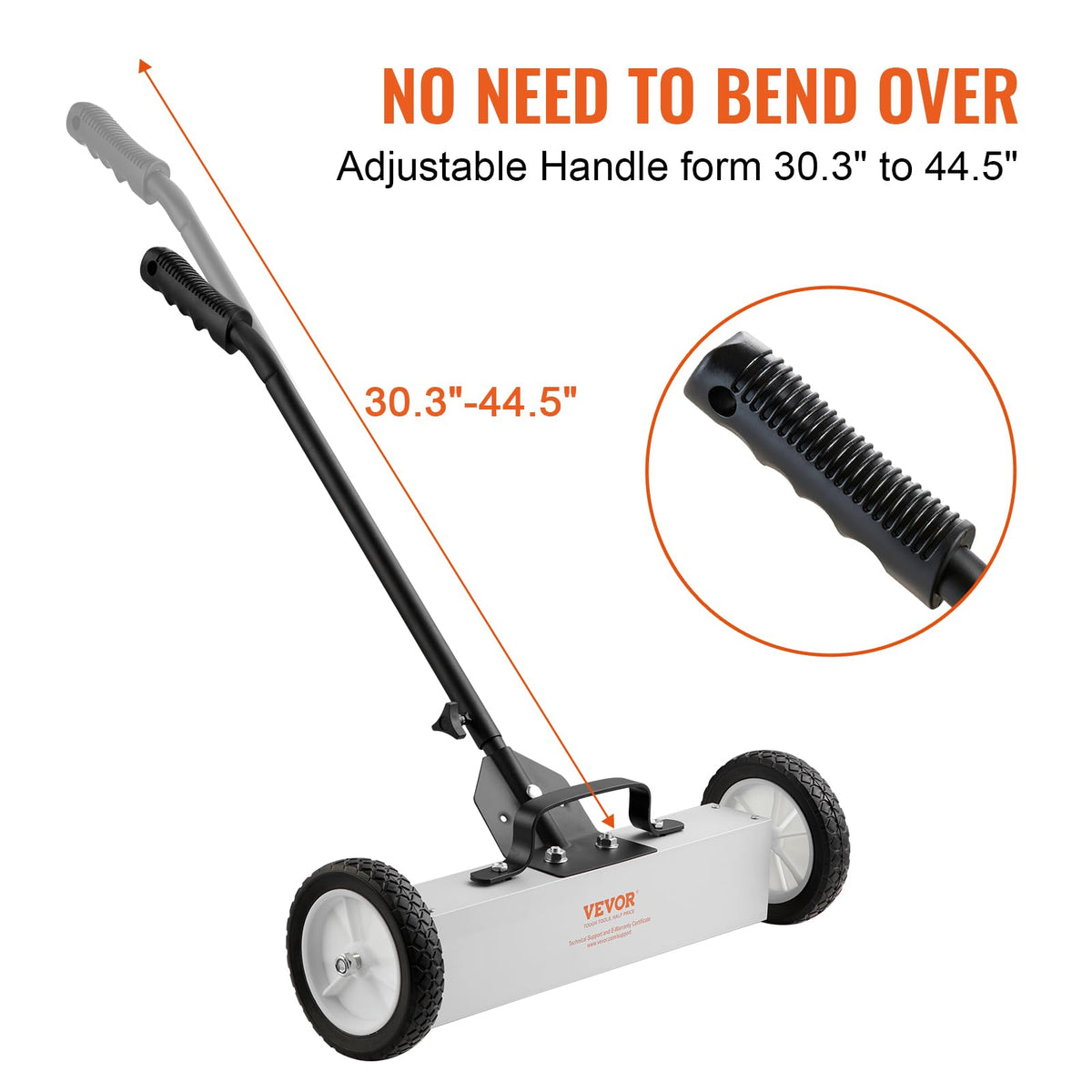 VEVOR quick-release handle for fast debris release after sweeping.