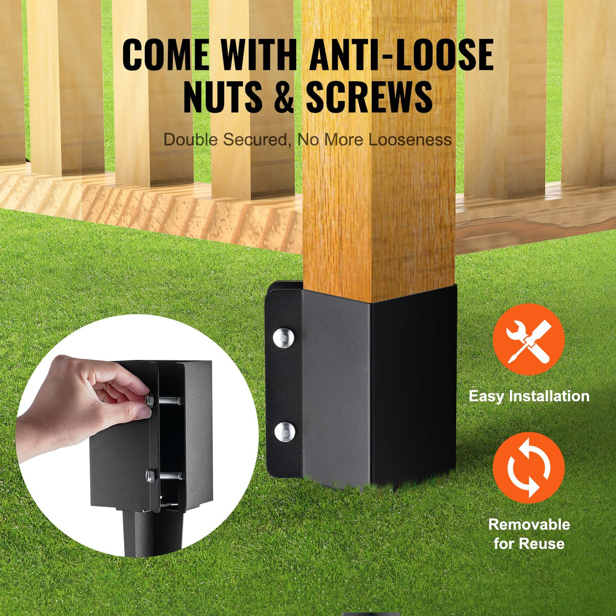 VEVOR includes nuts and screws for a tight connection.