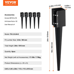 VEVOR 3.5-inch wood compatibility enables stable fencing.