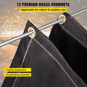 VEVOR Fire Blanket 12 brass grommets enables sturdy hanging and quick deployment.