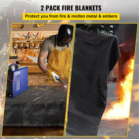 VEVOR Fire Blanket 8x10 coverage demonstrating broad heat shield for welding areas.
