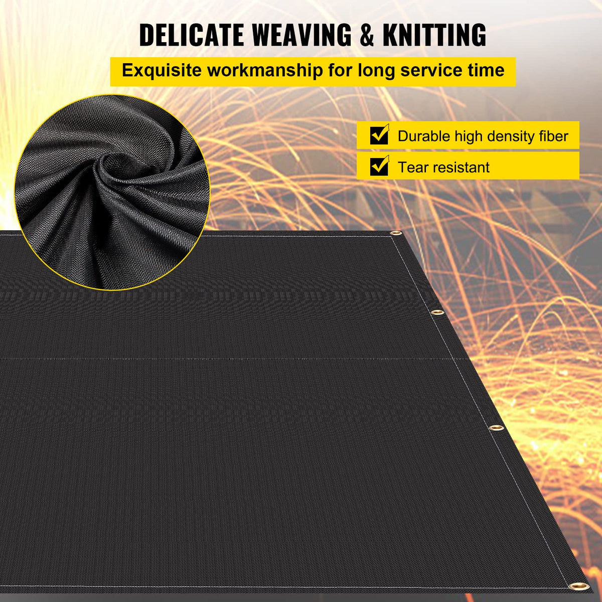VEVOR Fire Blanket durable weave supports repetitive welding and grinding tasks.