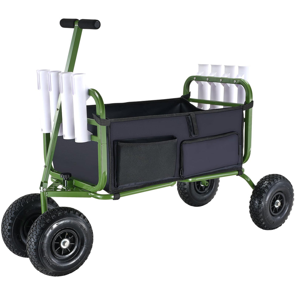 VEVOR fishing cart with 300 lb capacity ready for heavy gear on beaches
