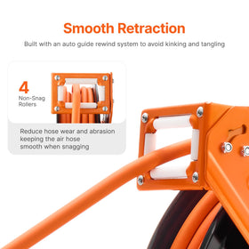 VEVOR four non-slip rollers reduce wear on hose during use