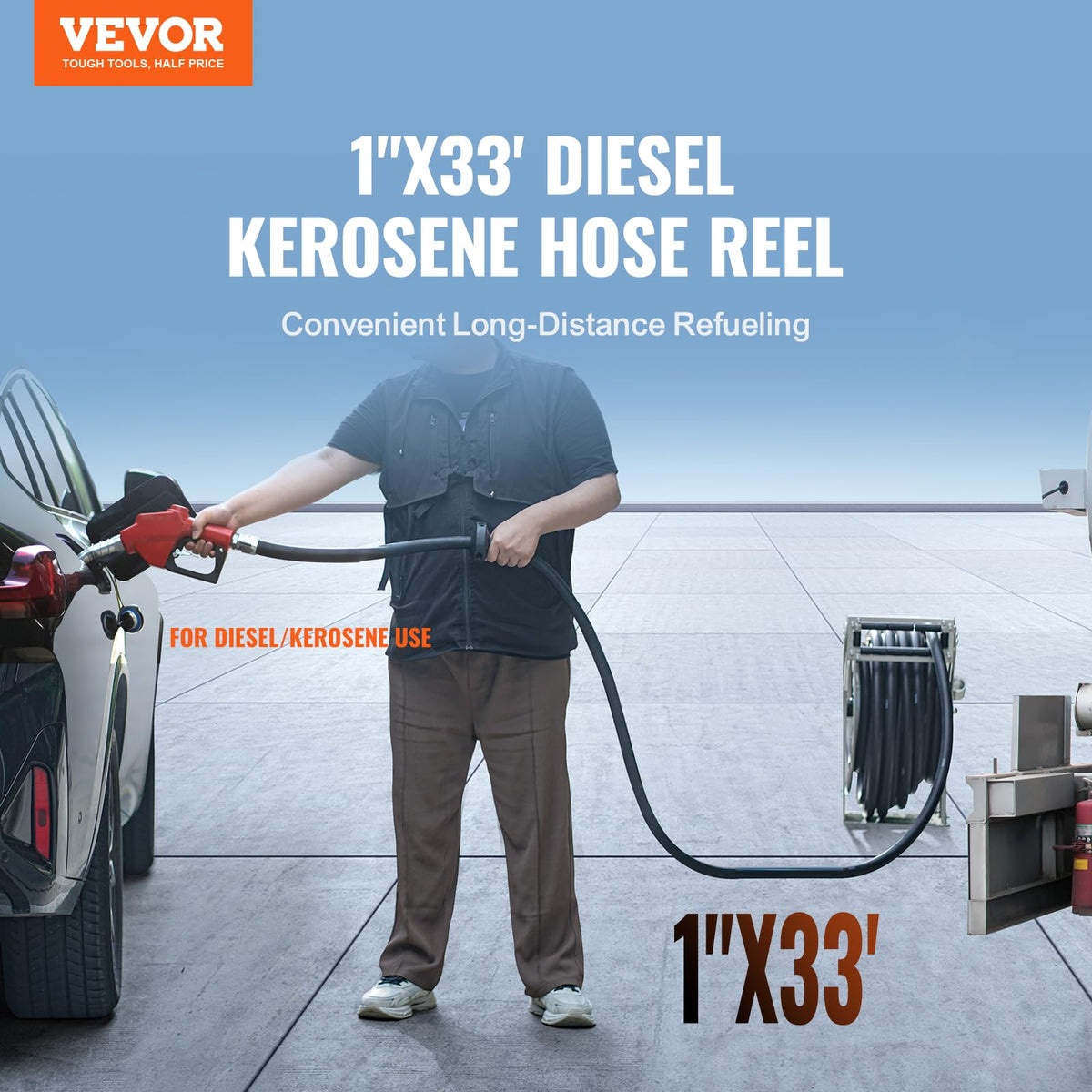 VEVOR anti-drip NBR hose reduces spills during fueling.