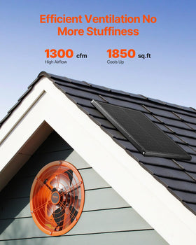 VEVOR gable mount fan 1300 CFM coverage in a large space.