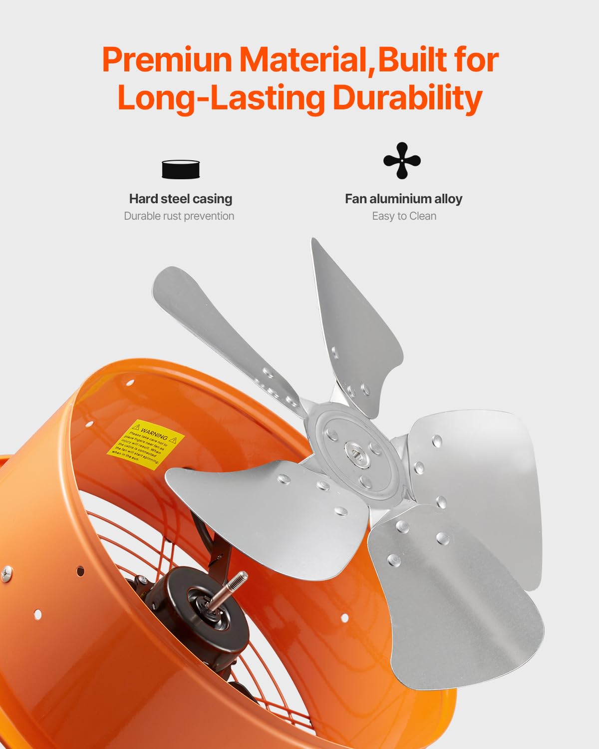 VEVOR gable mount fan aluminum blades for durable airflow.