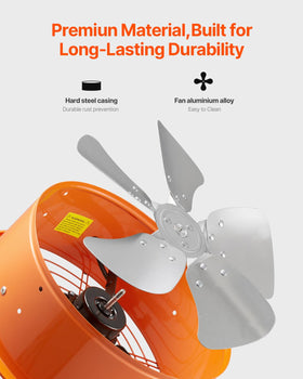 VEVOR gable mount fan aluminum blades for durable airflow.